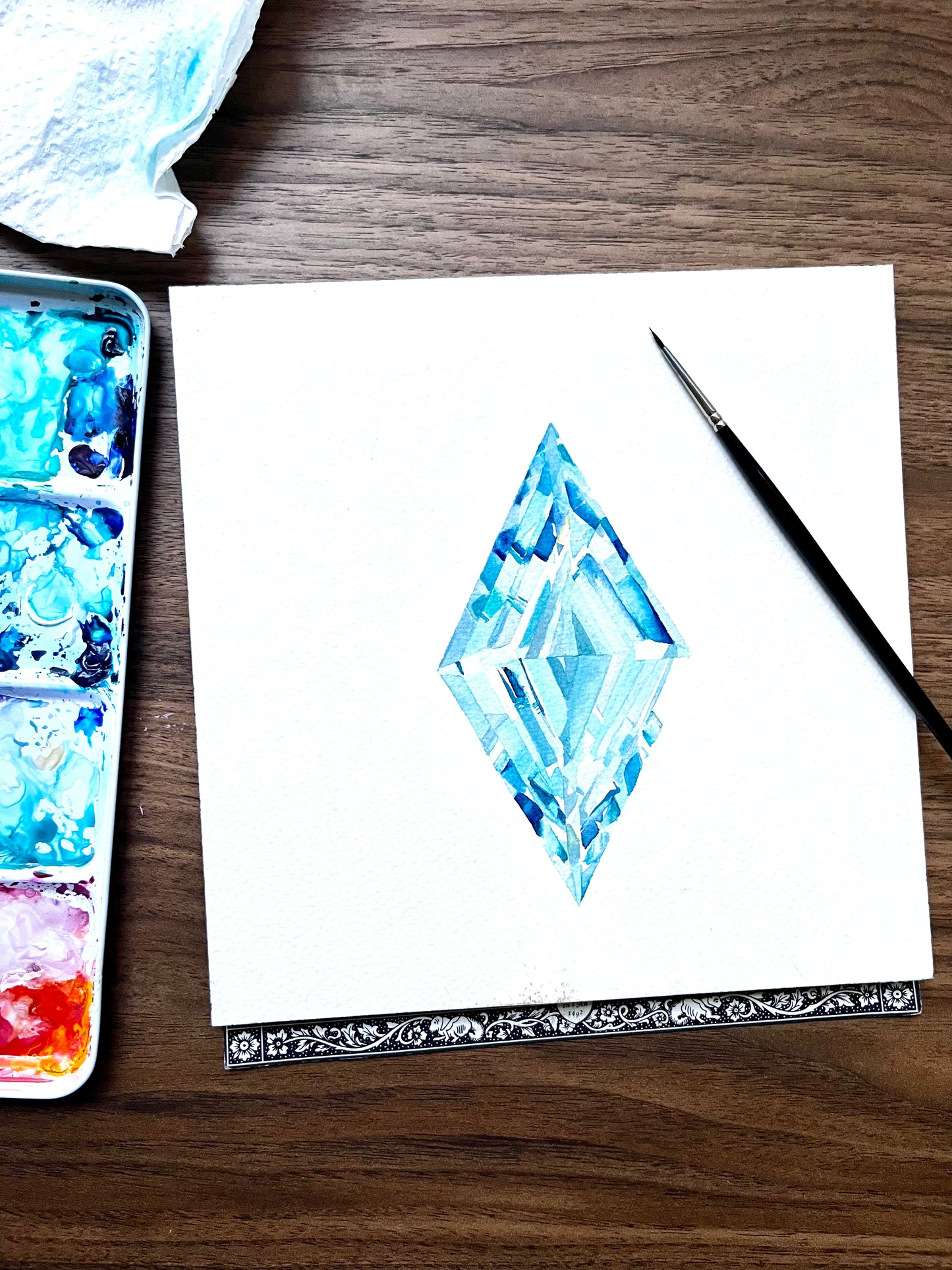 Aquamarine-Original Watercolor Painting