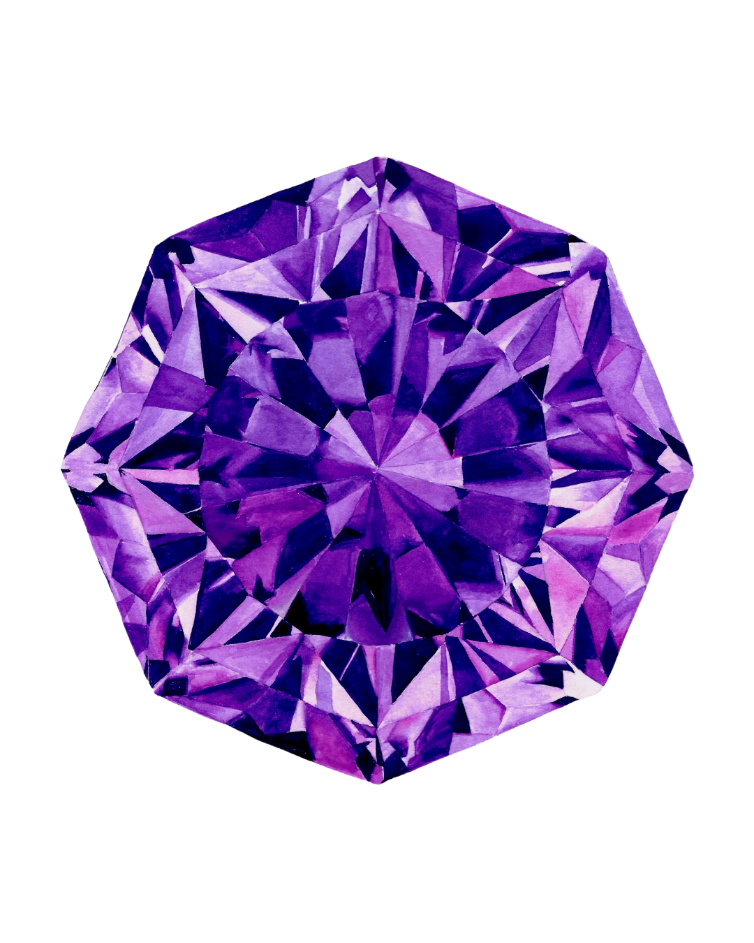 Grape Crush by Melissa Brooks. Vibrant gemstone painting done in watercolor. Sold as a giclee print.