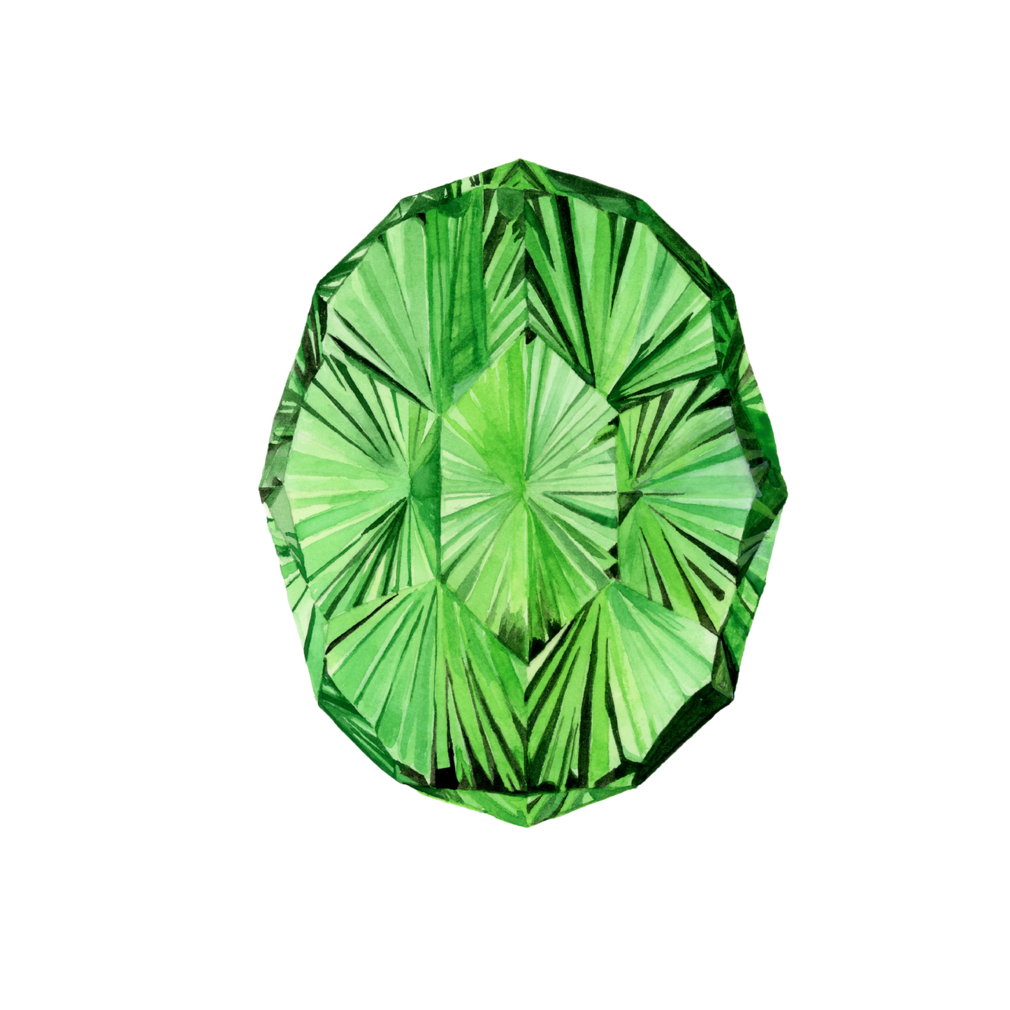 Verdant Blades by Melissa Brooks. Vibrant gemstone painting done in watercolor. Sold as a giclee print.