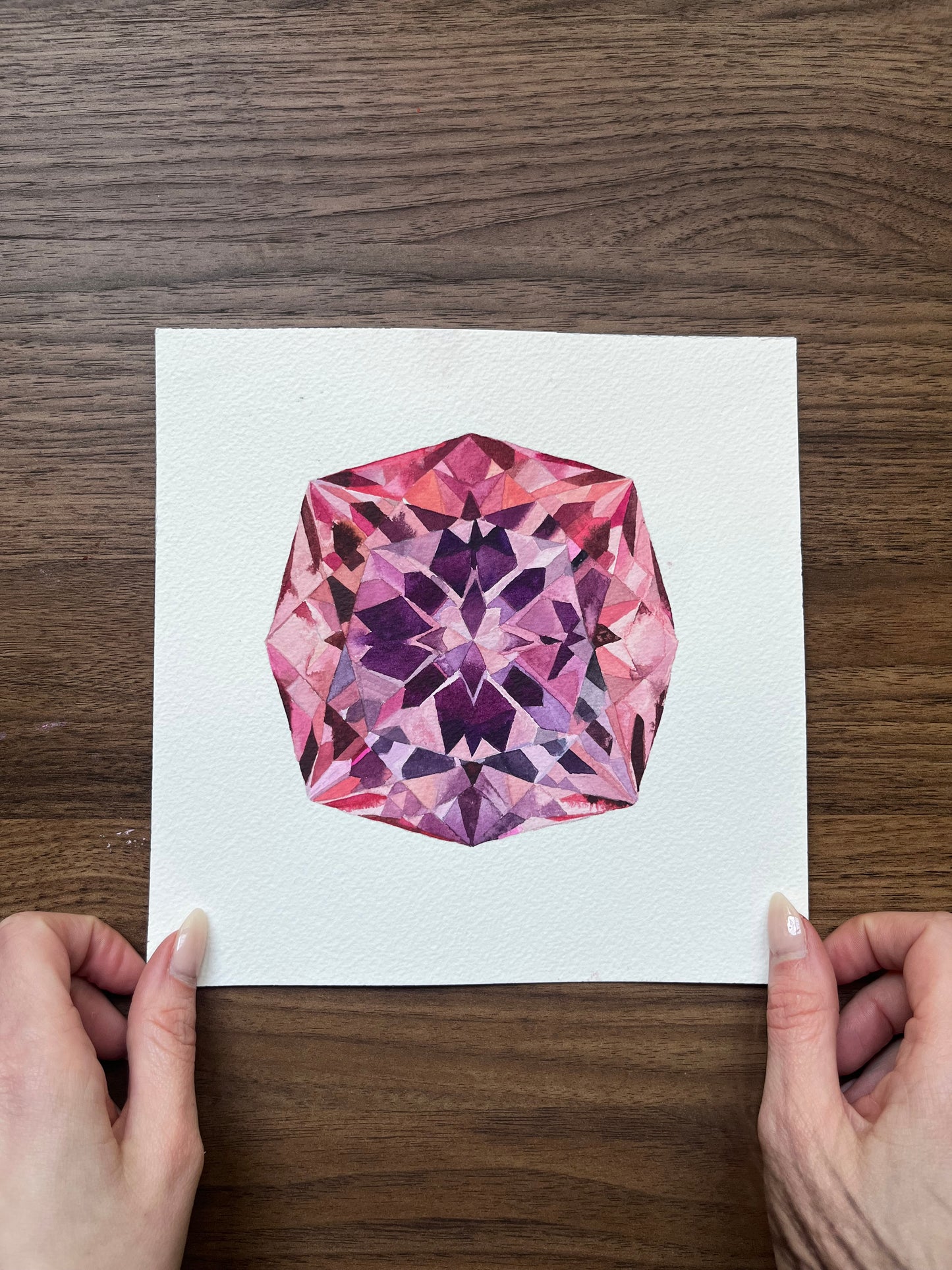 Pink Tourmaline Gem 10x10 Print