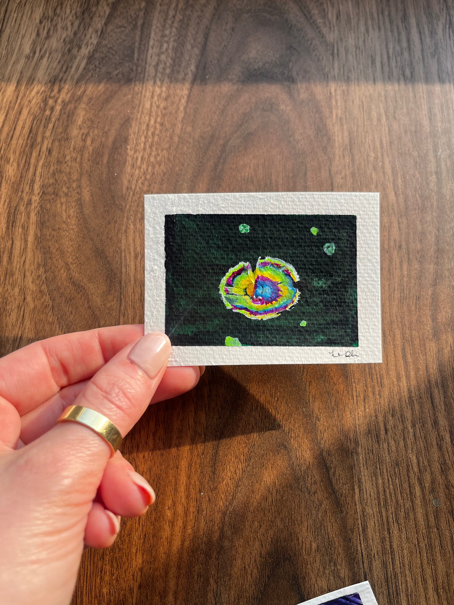 ACEO Iridescent Lily Pad in Peridot