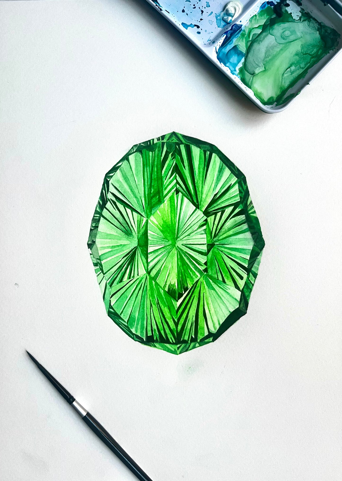 Verdant Blades Original Watercolor Painting